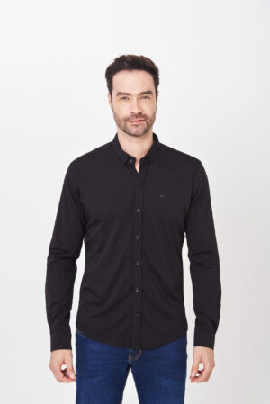 Camisa Manga Larga negro frente Outlet Fidko